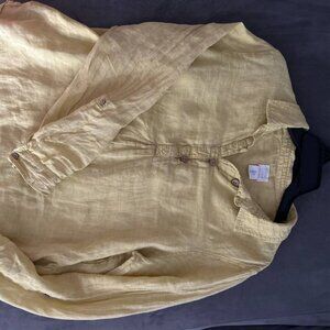 Sigrid Olsen cc100% linen Yellow Blouse - size M